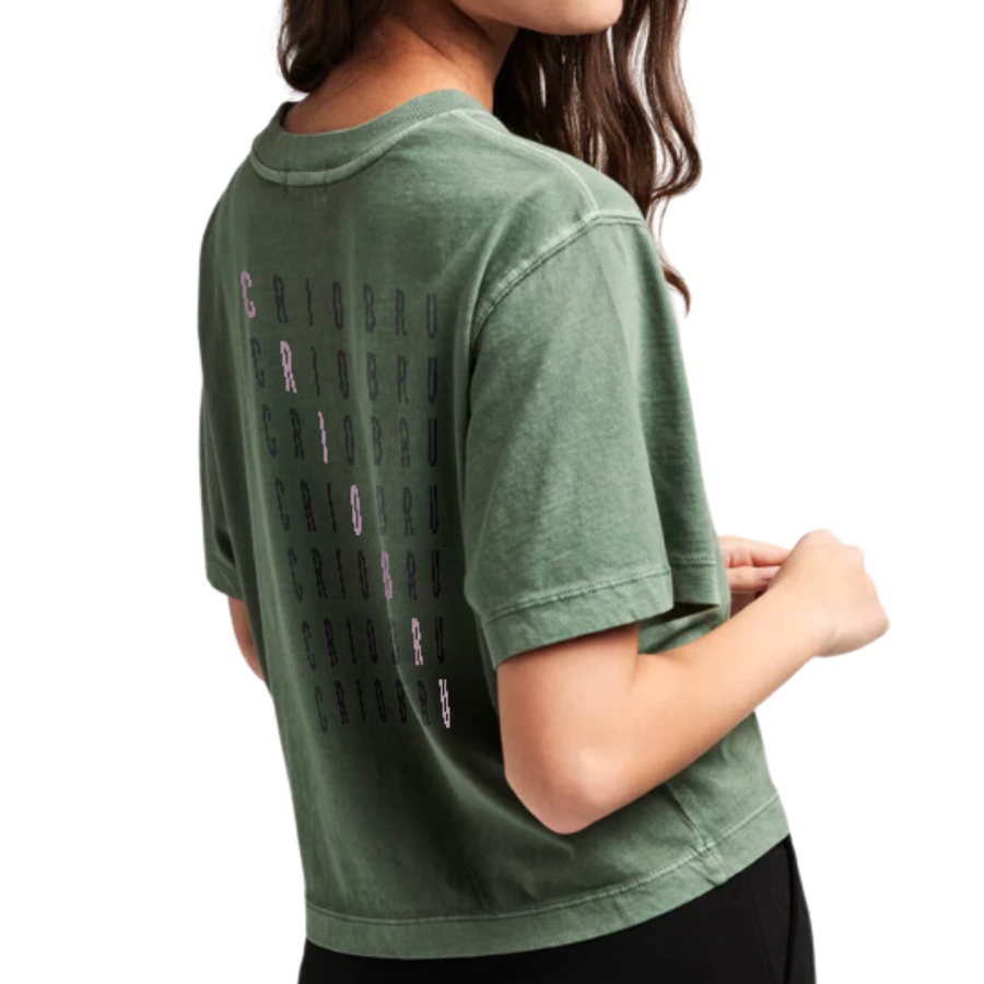Branded Women’s Relaxed Crop Tee - Sage