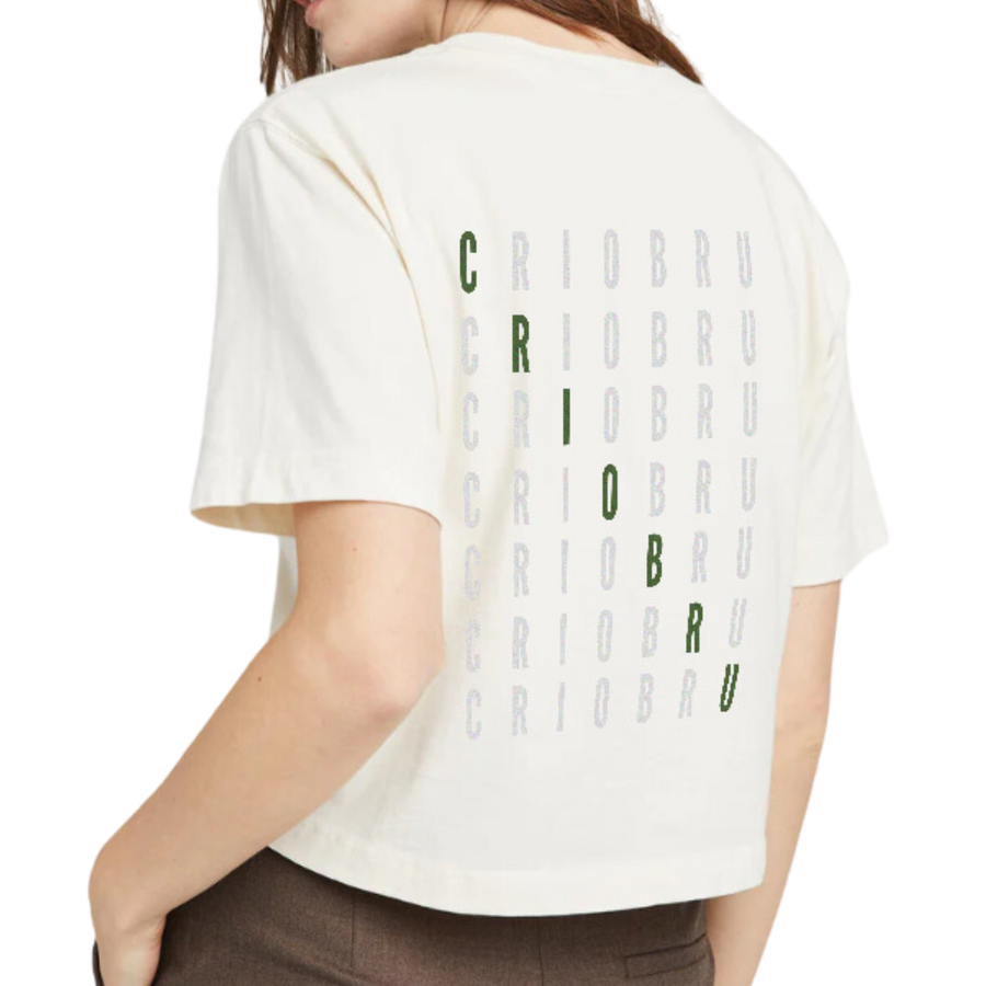 Branded Women’s Relaxed Crop Tee - White