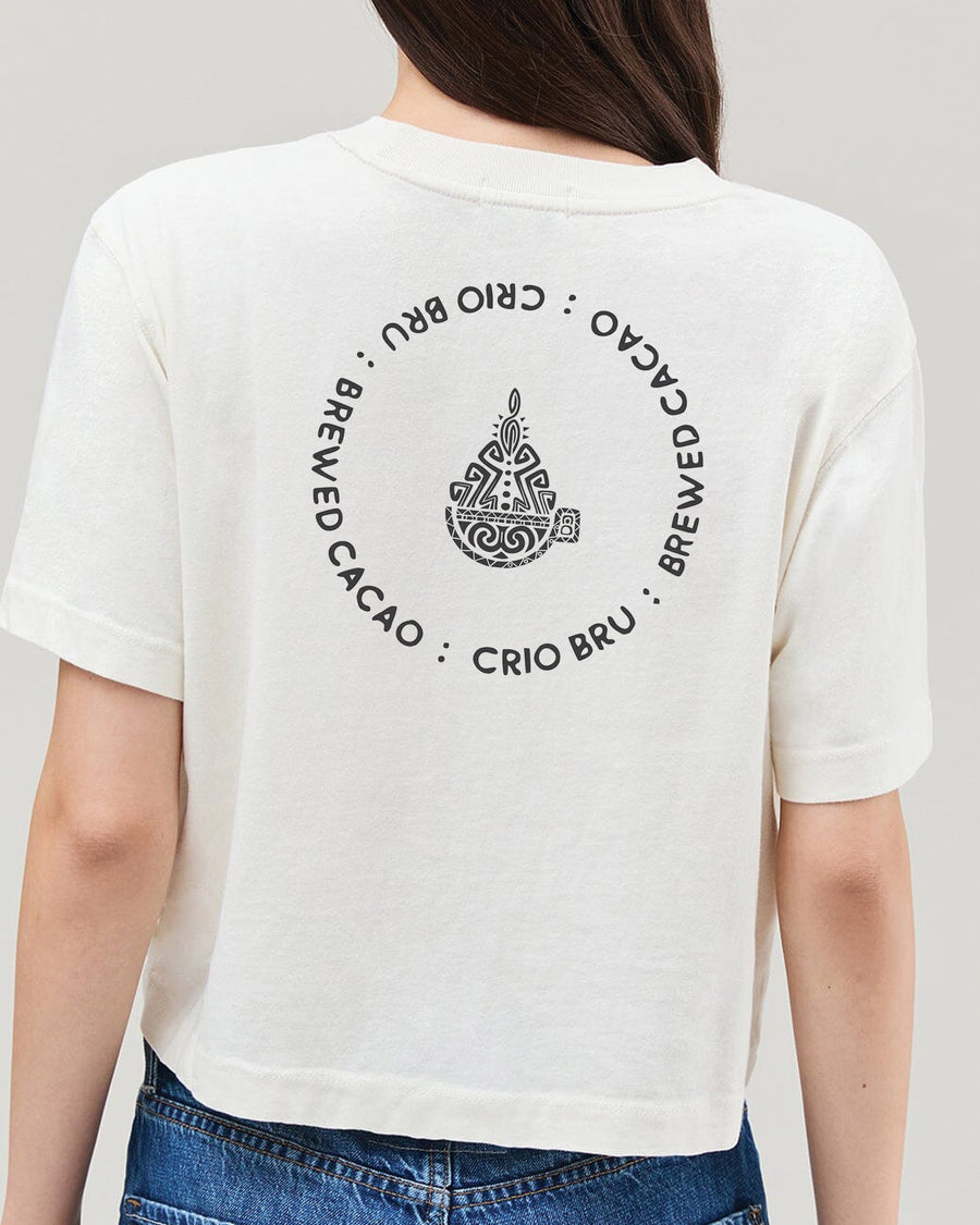 Branded Women’s Relaxed Crop Tee - White