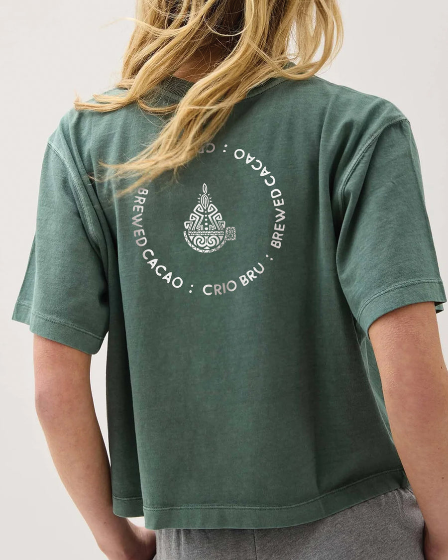 Branded Women’s Relaxed Crop Tee - Sage