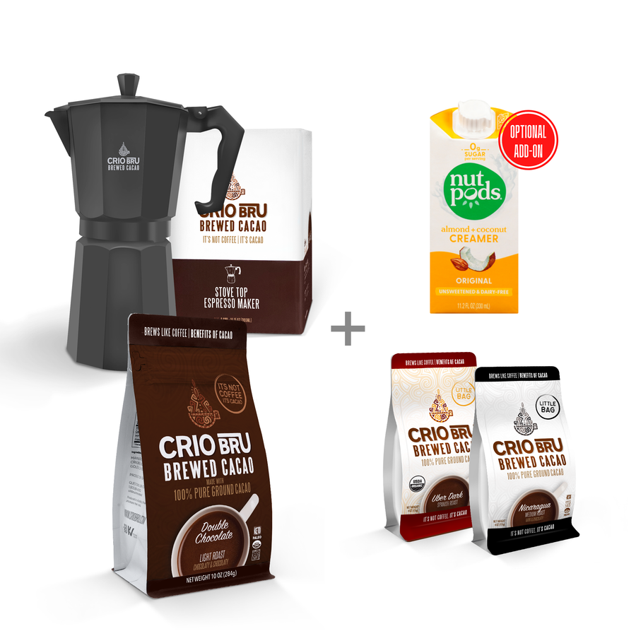 12 Cup Stovetop Espresso Maker Double Chocolate Welcome Starter Set