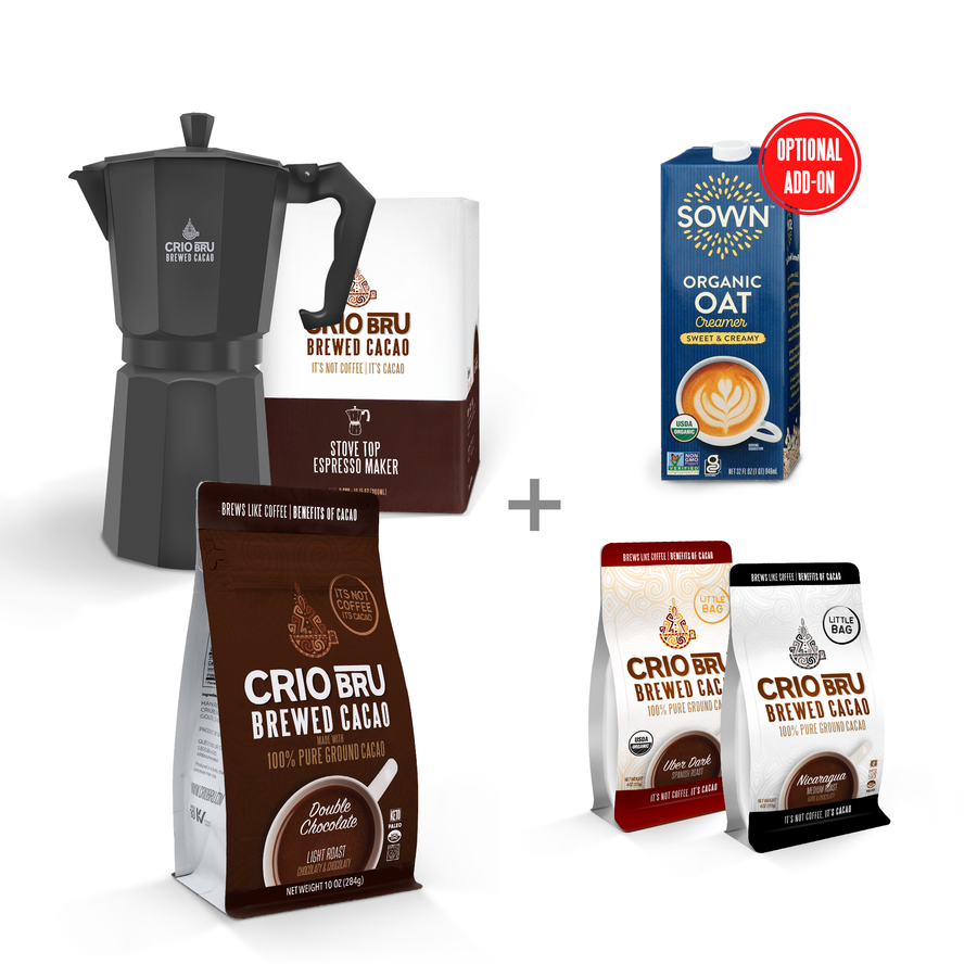12 Cup Stovetop Espresso Maker Double Chocolate Welcome Starter Set