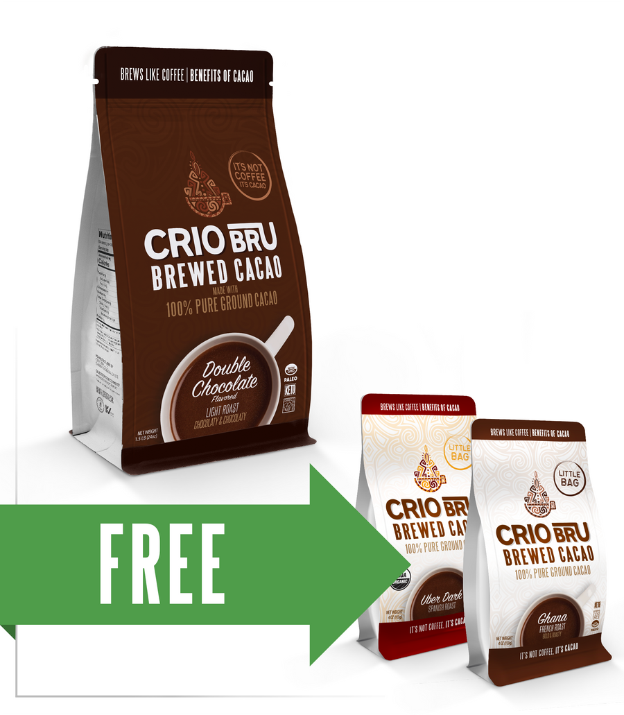 Double Chocolate 24oz Bag + Free Gifts: 2 Bag Bundle 4oz Promotion