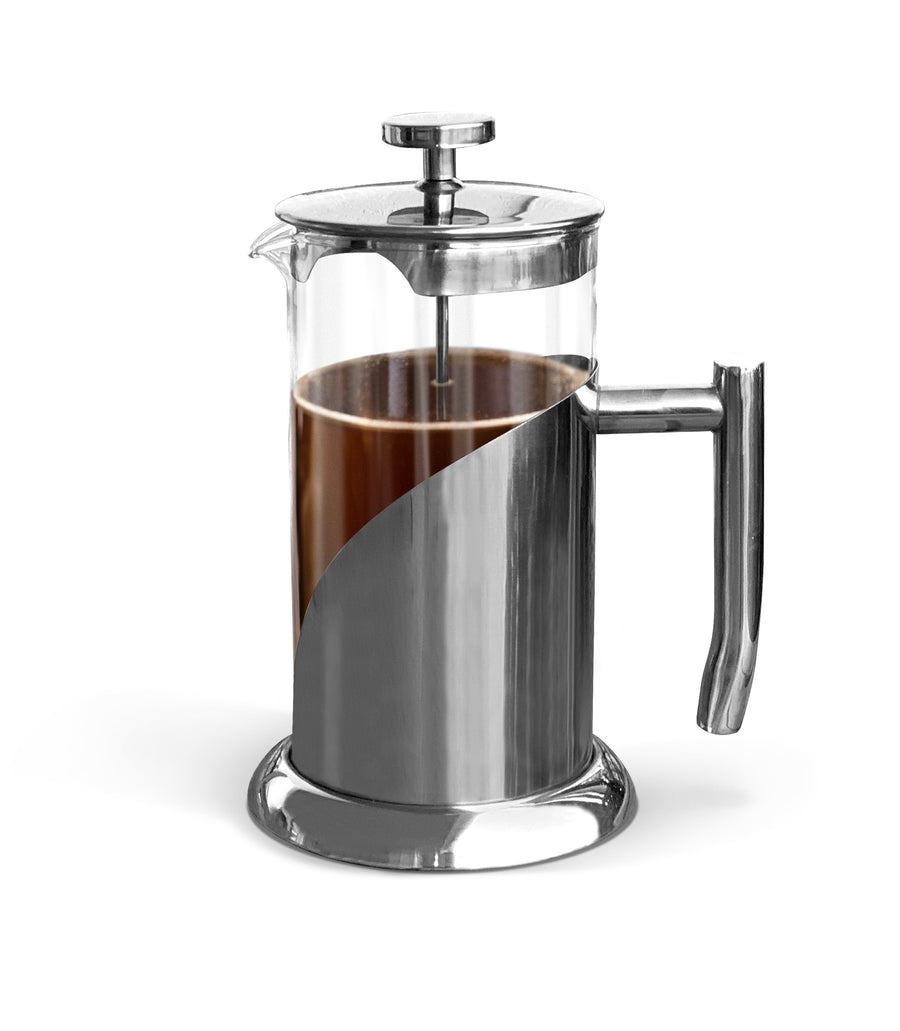 Coffee Maker, Stainless Steel Small French Press Glass 4 Level Filtration  System