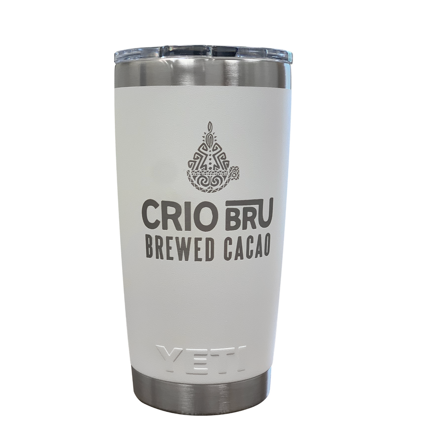 CRIO BRU BREWED CACAO YETI RAMBLER 20 OZ TUMBLER WITH MAGSLIDER LID -WHITE